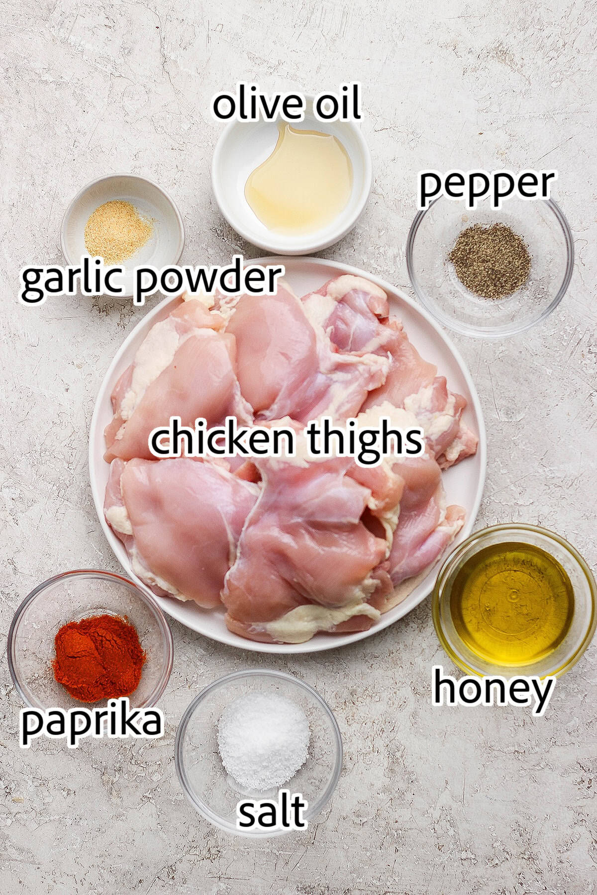 These Grilled Chicken Thighs are tender and juicy, with a smoky char that plays perfectly with the sweet-and-savory seasoning blend. So easy! ingredients needed for grilled chicken thighs