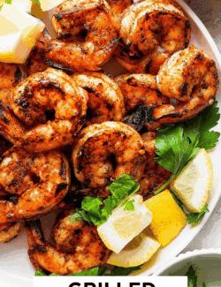 Pinterest image for grilled shrimp