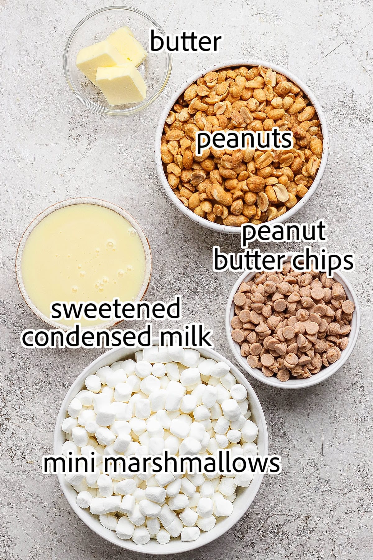 Salted Nut Roll Bars are the perfect salty and sweet combo, an easy riff on the classic candy bar. Just 5 ingredients and 15 minutes of prep! ingredients needed for salted nut roll bars