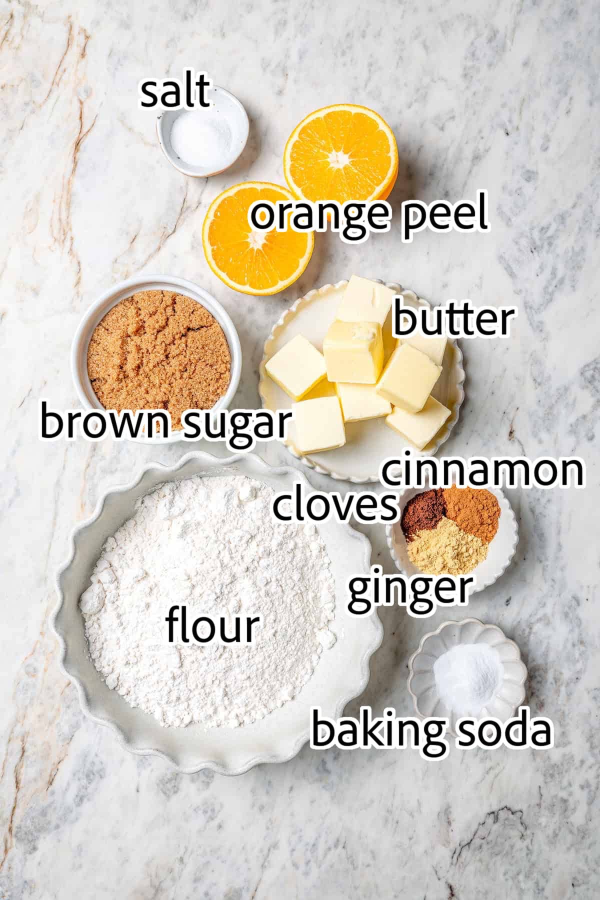 Full of warm spices, these simple spice cookies are a great addition to any holiday cookie platter. They're so easy to make too! ingredients needed for Christmas shortbread