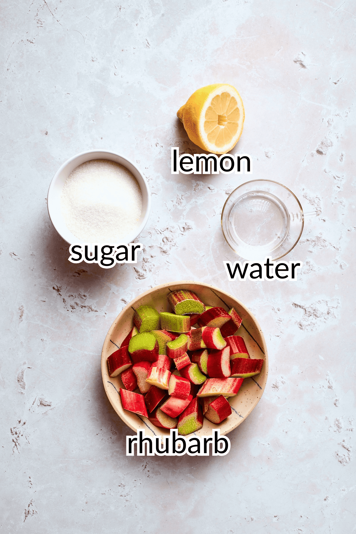 This homemade rhubarb ice cream is ultra creamy, with tart rhubarb flavor and a lovely blush-pink color. Such a fun summer dessert! ingredients needed for rhubarb ice cream